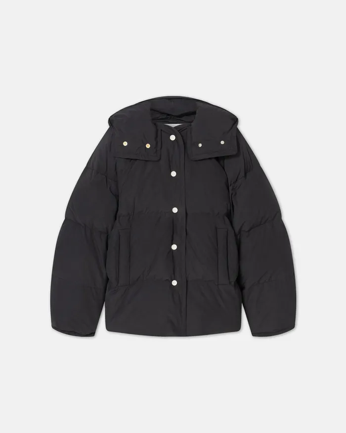 Nanushka Outerwear WomenMen Jolyn Tech Poplin Puffer Jacket Off Black