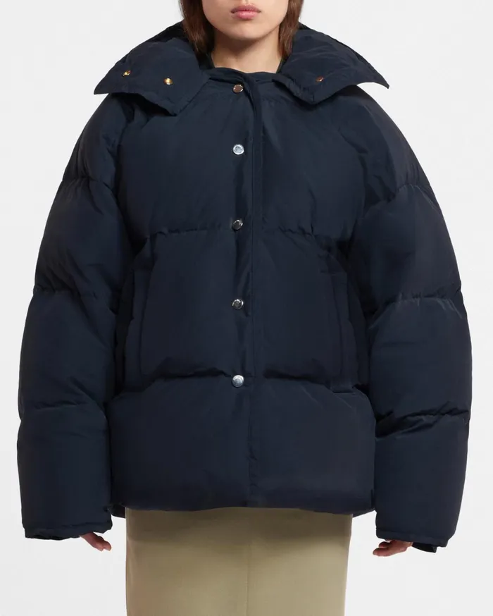 Nanushka Outerwear WomenMen Jolyn Tech Poplin Puffer Jacket Off Black