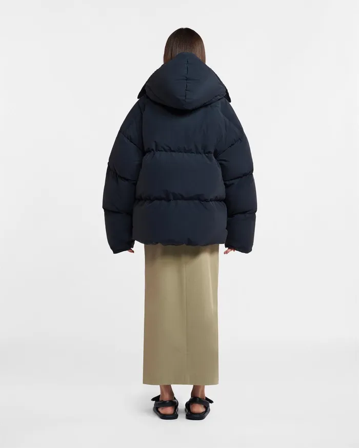 Nanushka Outerwear WomenMen Jolyn Tech Poplin Puffer Jacket Off Black
