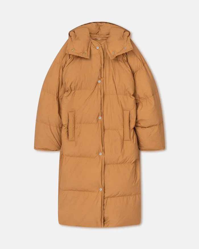 Nanushka Outerwear Women Riva Tech Poplin Puffer Coat Biscuit