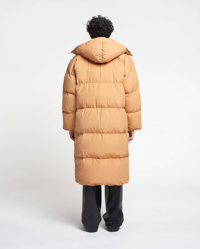 Nanushka Outerwear Women Riva Tech Poplin Puffer Coat Biscuit