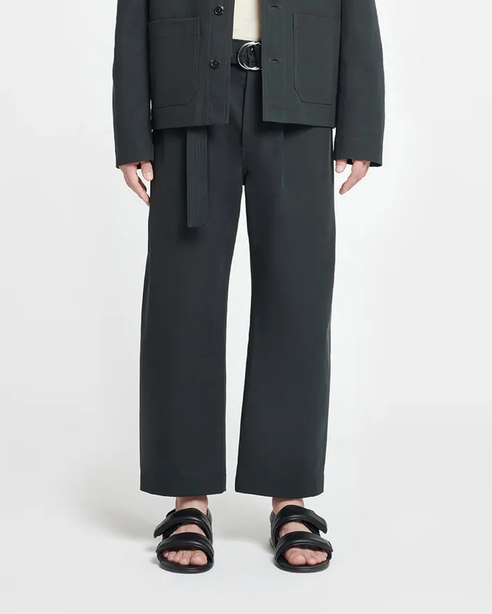 Nanushka Pants Men Ferre Belted Structured Twill Pants Anthracite