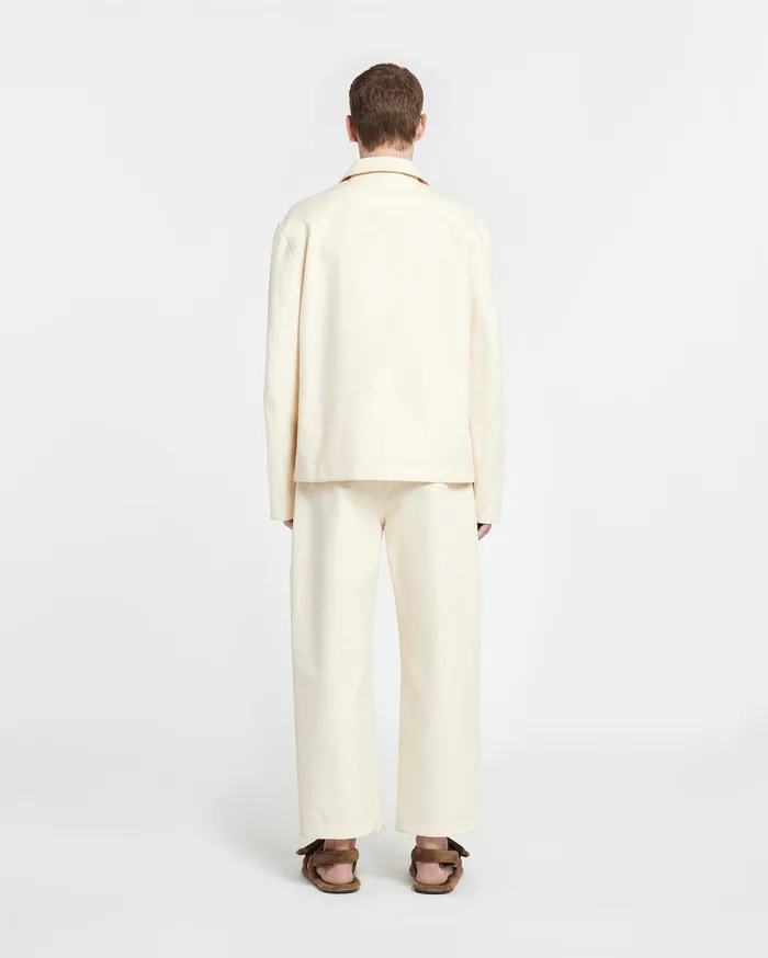 Nanushka Pants Men Ferre Belted Structured Twill Pants Creme