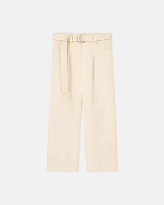 Nanushka Pants Men Ferre Belted Structured Twill Pants Creme