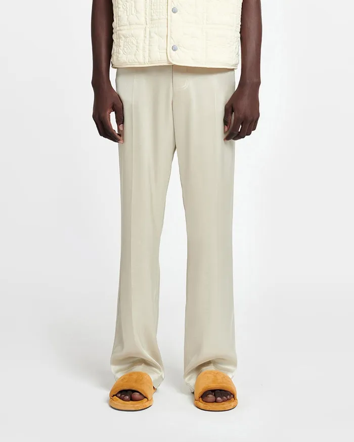 Nanushka Pants Men Macen Satin Pants Porcelain