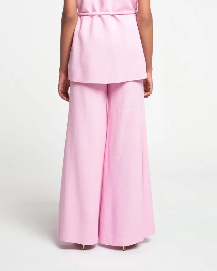 Nanushka Pants Women Charis FlutedLeg Silk Viscose Tweed Pants Orchid