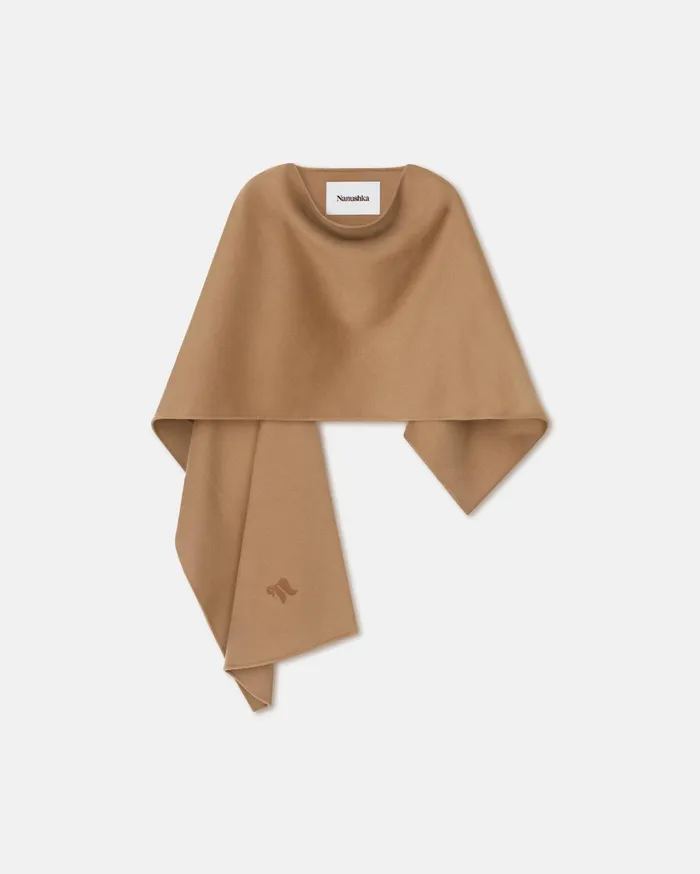 Nanushka Scarves Men Kamin Wool And SilkBlend Shawl Camel