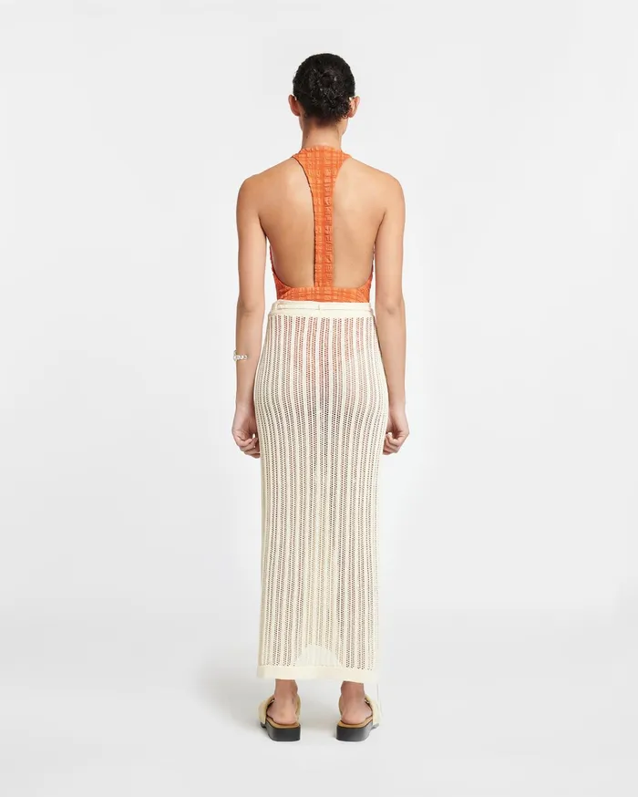 Nanushka Scarves Women Namir Crochet Sarong Skirt Creme