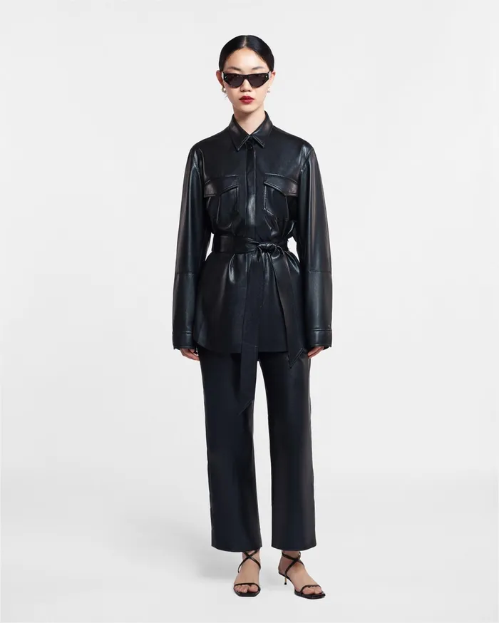 Nanushka Shirts and Blouses Women Artha Okobor AltLeather Shirt Black