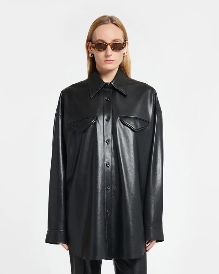 Nanushka Shirts and Blouses Women Kaysa Okobor AltLeather Shirt Black