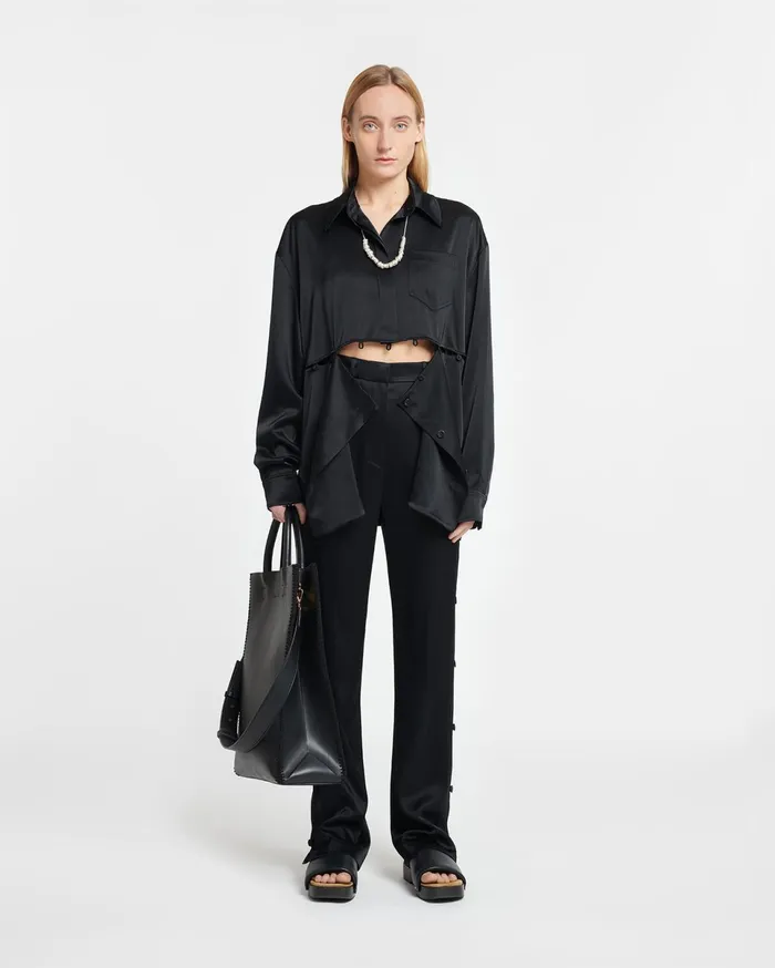 Nanushka Shirts and Blouses Women Maxon Slip Satin Shirt Black