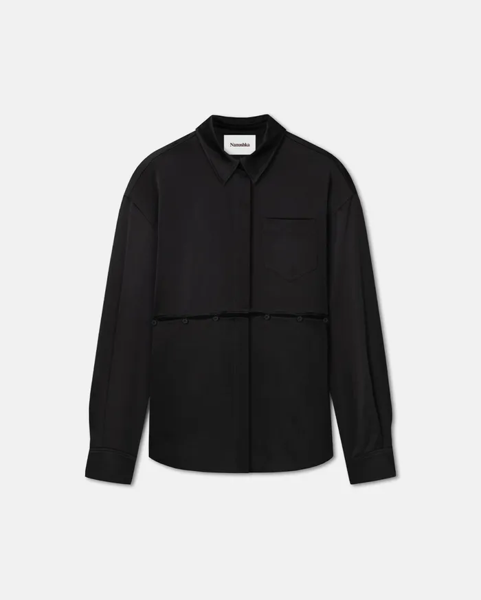 Nanushka Shirts and Blouses Women Maxon Slip Satin Shirt Black