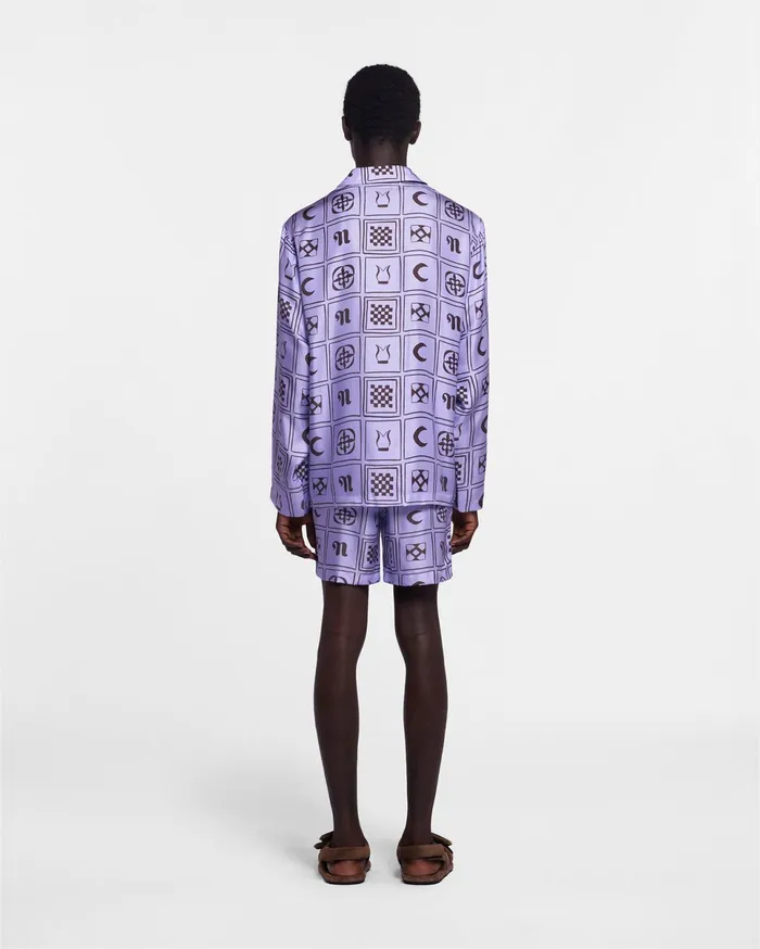 Nanushka Shirts Men Jelmer Sale LongSleeve SilkTwill Shirt Kopjafa Lilac