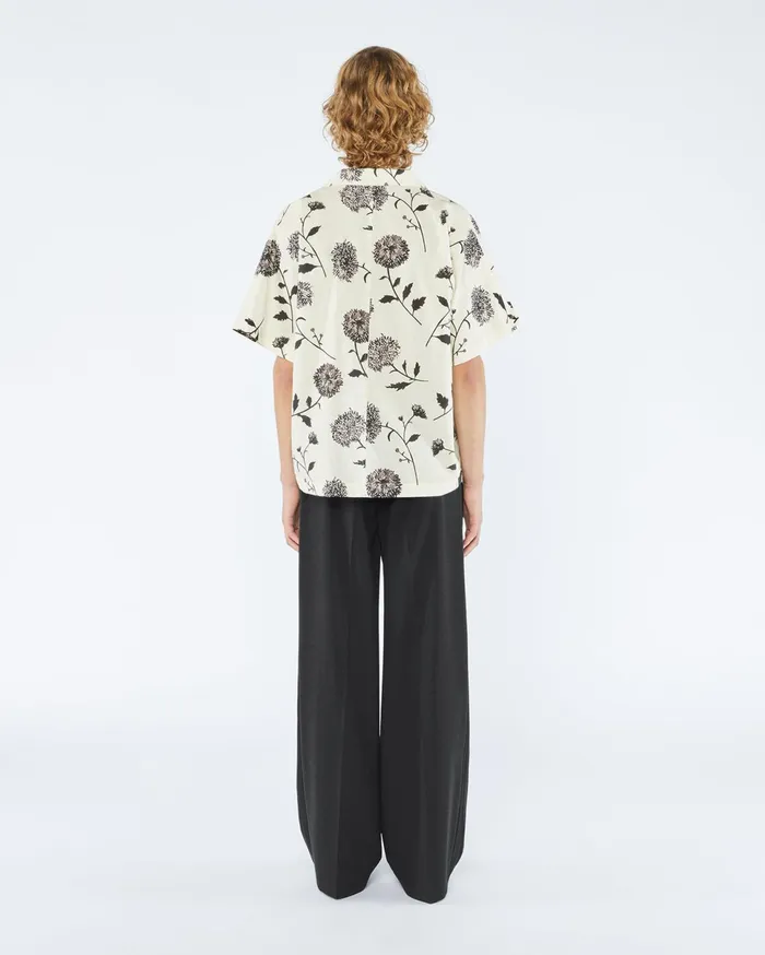 Nanushka Shirts Men Yuki Sale Cotton And Silk Blend Shirt Botanical
