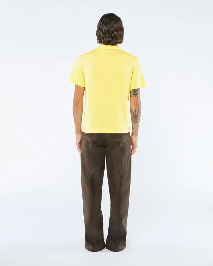 Nanushka Shirts Men Zamir Sale Merino Wool Polo Shirt Lime Superfine Merino