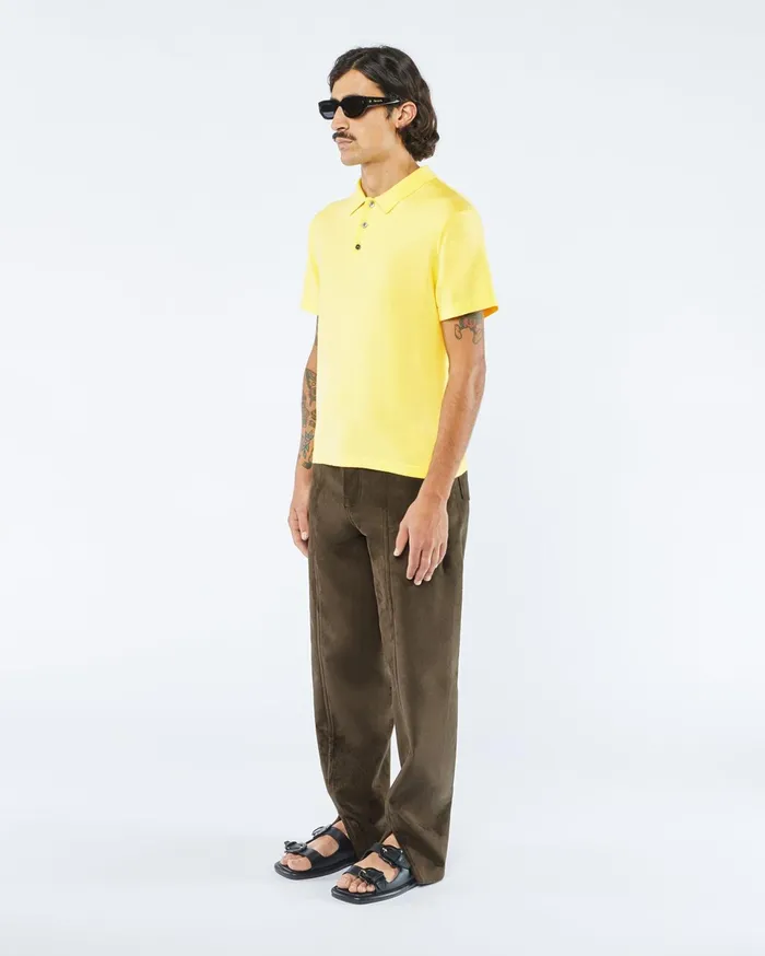 Nanushka Shirts Men Zamir Sale Merino Wool Polo Shirt Lime Superfine Merino
