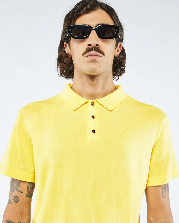 Nanushka Shirts Men Zamir Sale Merino Wool Polo Shirt Lime Superfine Merino