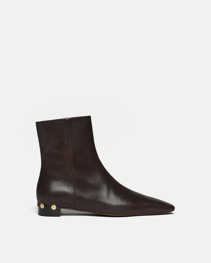 Nanushka Shoes Women Isla Elongated Square Toe Boots Dark Chocolate