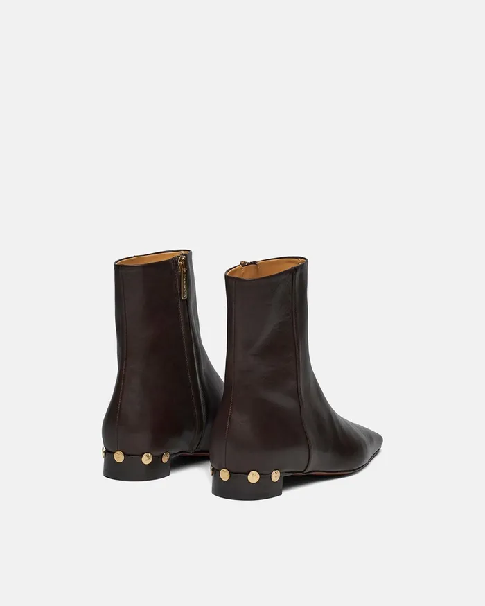 Nanushka Shoes Women Isla Elongated Square Toe Boots Dark Chocolate