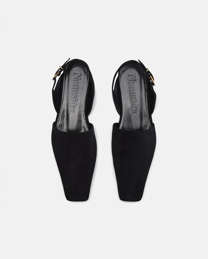Nanushka Shoes Women Maimu Leather PointToe Flats Black
