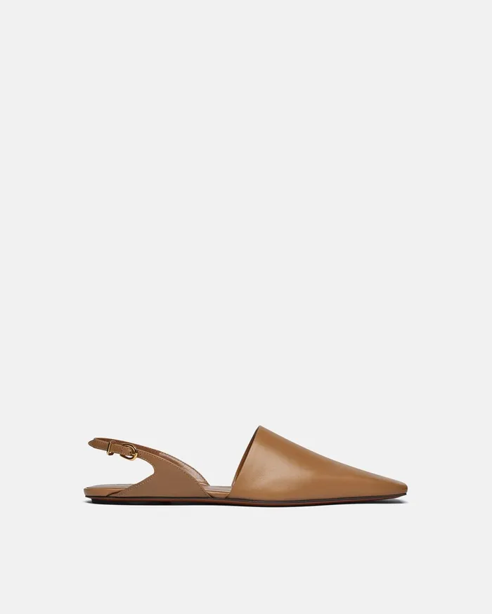 Nanushka Shoes Women Maimu Leather PointToe Flats Nut Brown