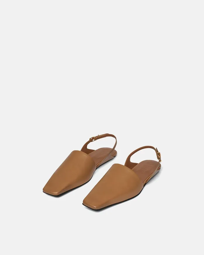 Nanushka Shoes Women Maimu Leather PointToe Flats Nut Brown