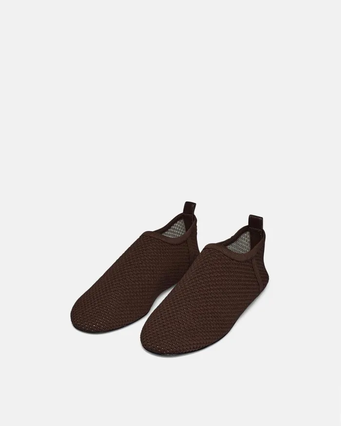 Nanushka Shoes Women Maris Rounded Toe MeshKnit RoundToe Slip On Shoes Java
