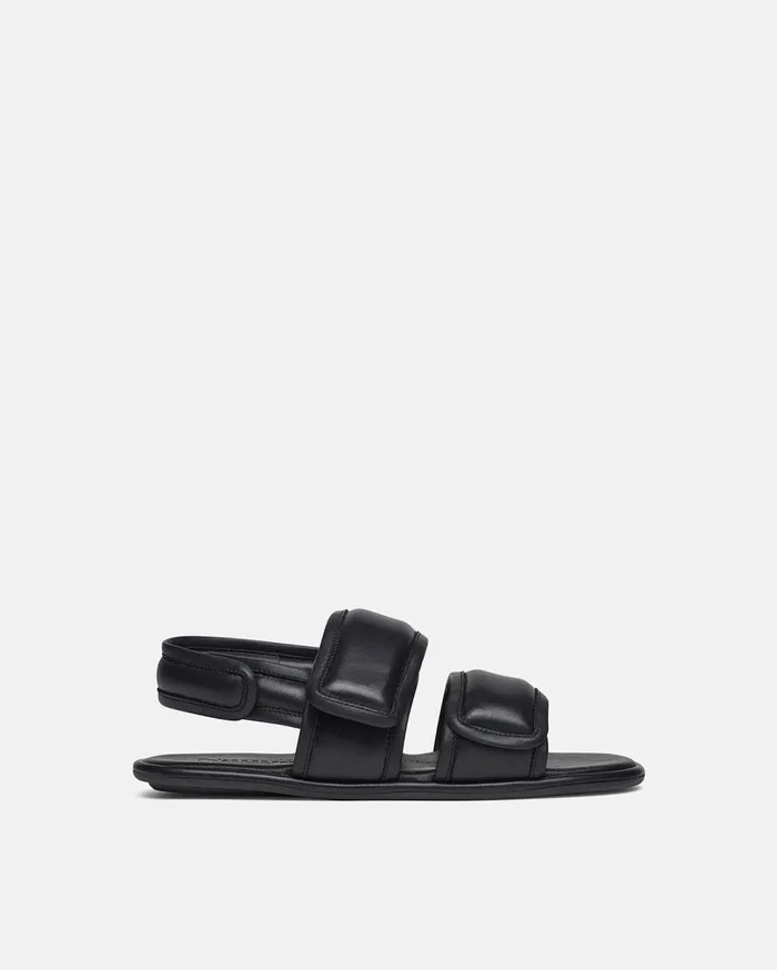 Nanushka Shoes Women Tarrus Rounded Toe Padded Flat Sandals Black