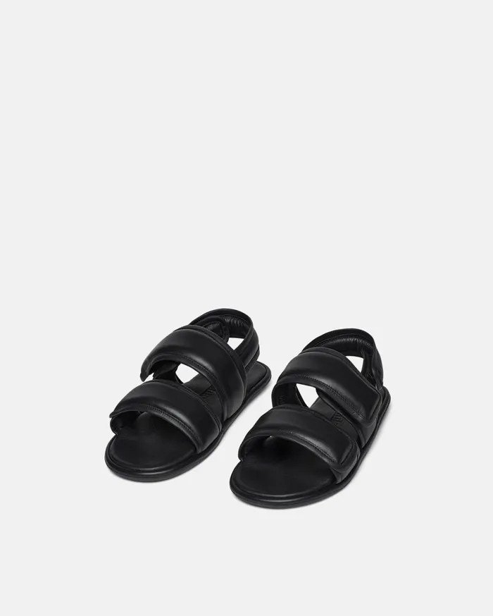 Nanushka Shoes Women Tarrus Rounded Toe Padded Flat Sandals Black