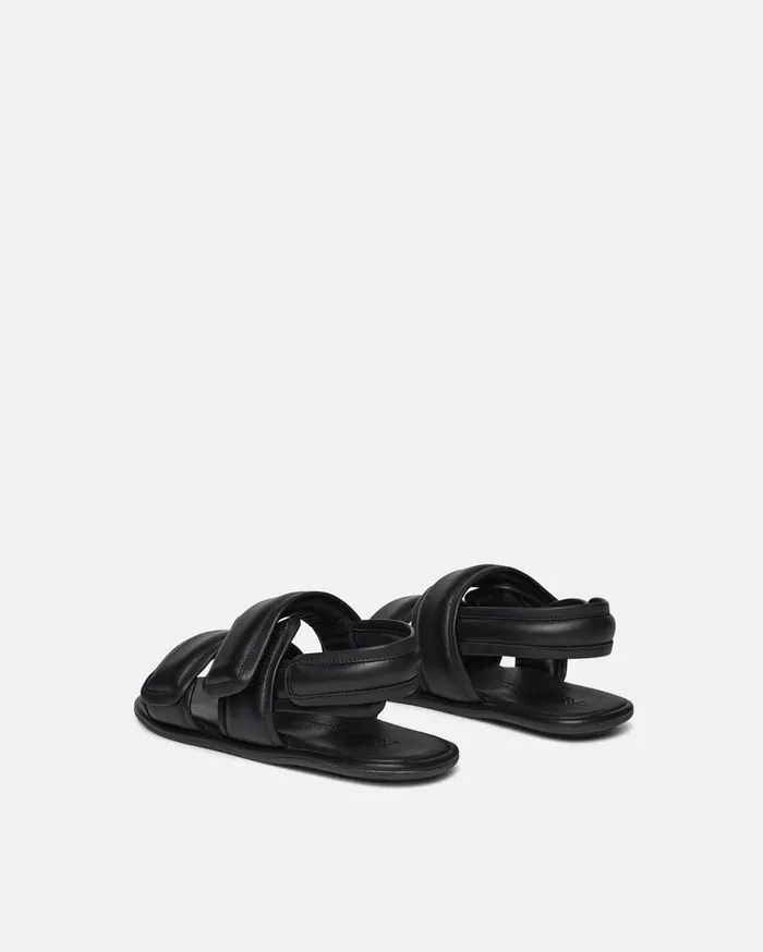 Nanushka Shoes Women Tarrus Rounded Toe Padded Flat Sandals Black