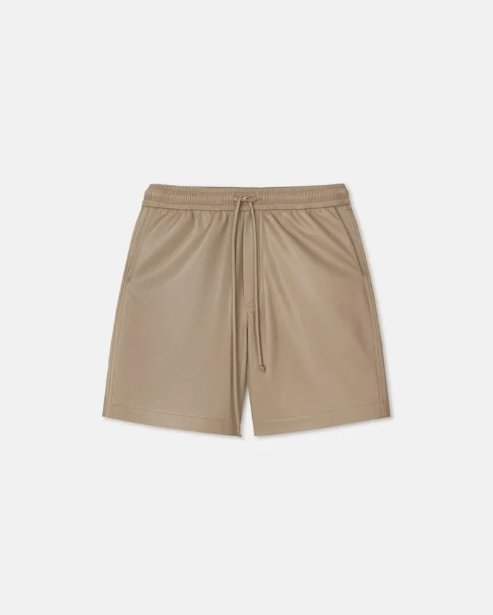Nanushka Shorts Men Doxxi Okobor AltLeather Shorts Ashy Taupe