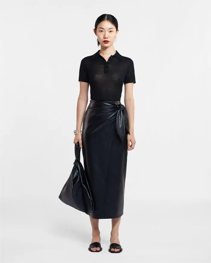 Nanushka Skirts Women Amas Okobor AltLeather Sarong Skirt Black