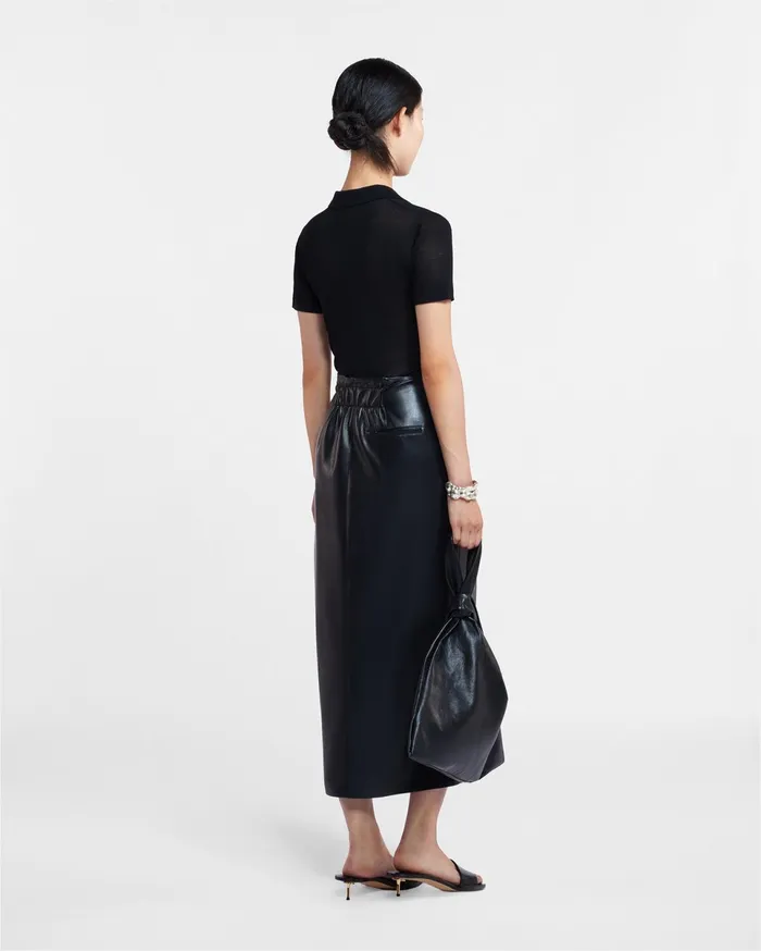 Nanushka Skirts Women Amas Okobor AltLeather Sarong Skirt Black