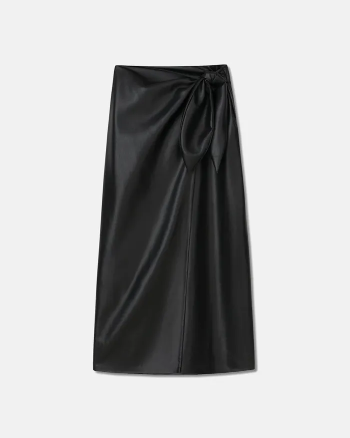 Nanushka Skirts Women Amas Okobor AltLeather Sarong Skirt Black