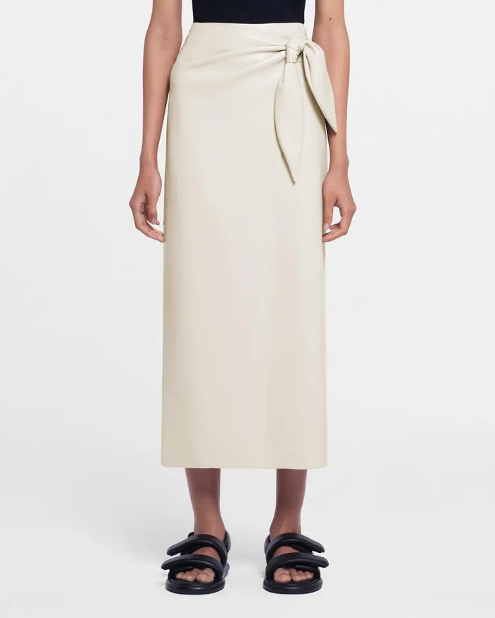Nanushka Skirts Women Amas Okobor AltLeather Sarong Skirt Creme