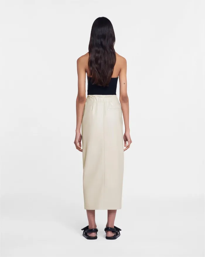 Nanushka Skirts Women Amas Okobor AltLeather Sarong Skirt Creme