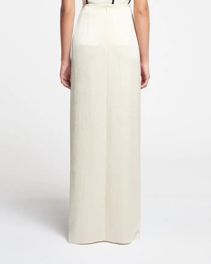 Nanushka Skirts Women Myde Draped CrispSatin Maxi Skirt Creme