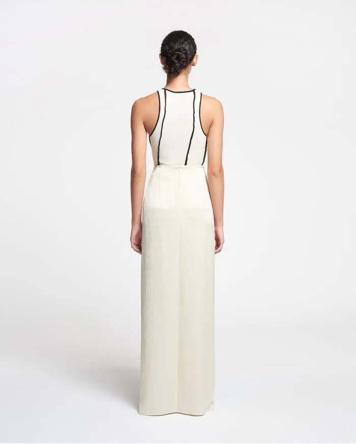 Nanushka Skirts Women Myde Draped CrispSatin Maxi Skirt Creme