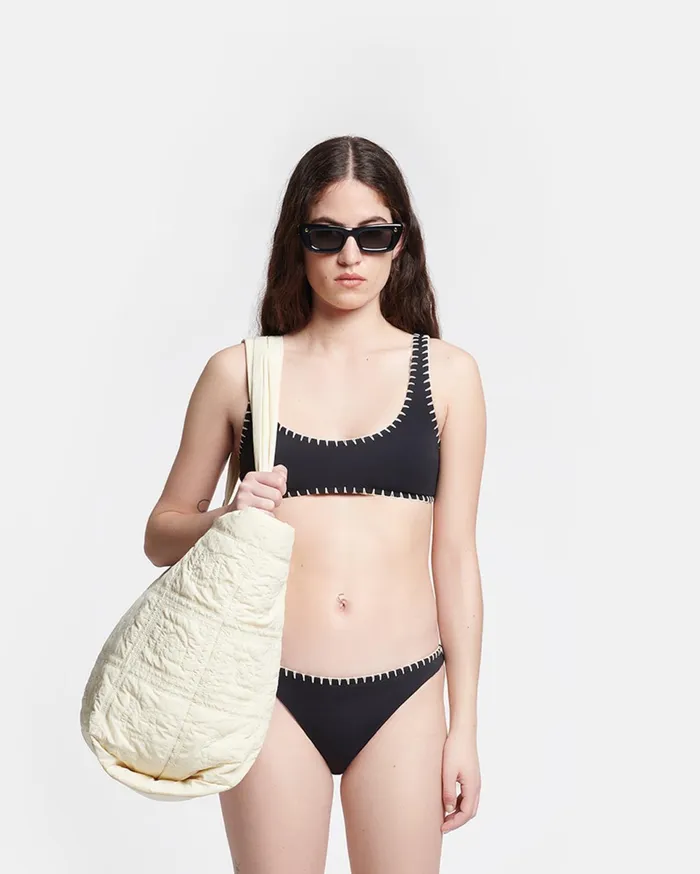 Nanushka Swimwear Women Malti Crochet Bikini Top Black