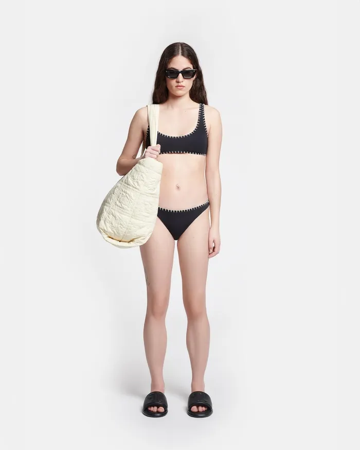 Nanushka Swimwear Women Malti Crochet Bikini Top Black