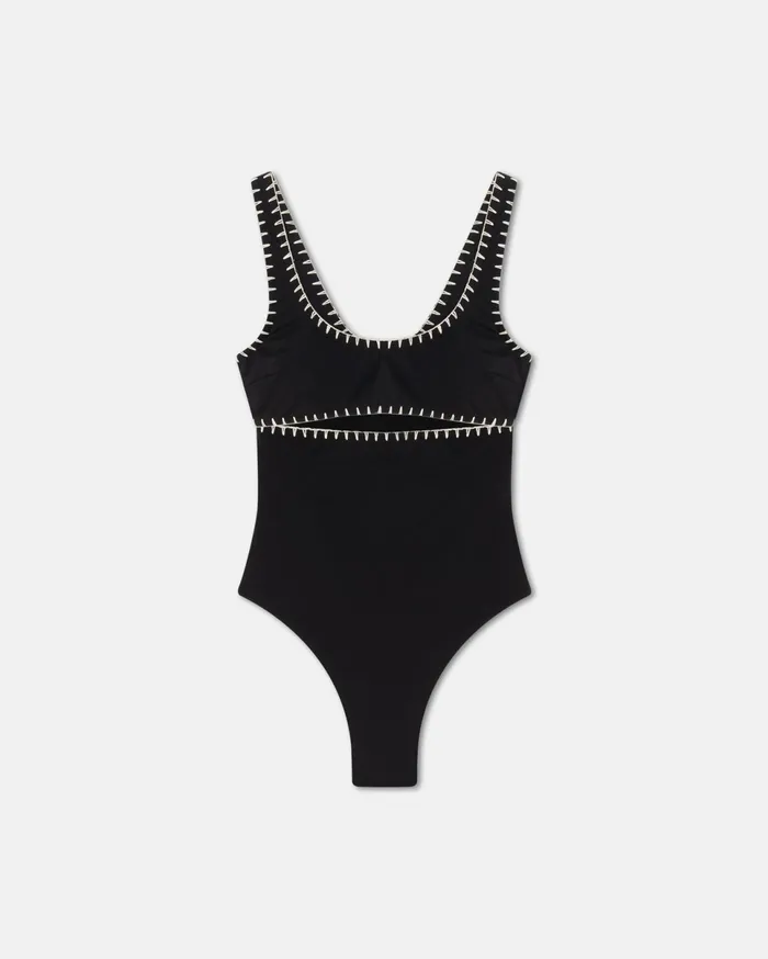 Nanushka Swimwear Women Sorena Crocheted CutOut Swimsuit Black