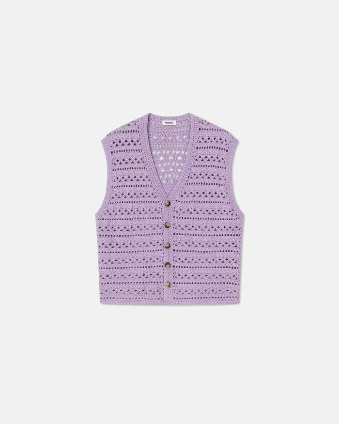 Nanushka TShirts and Vests Men Andor Sale CrochetKnit Vest Lilac