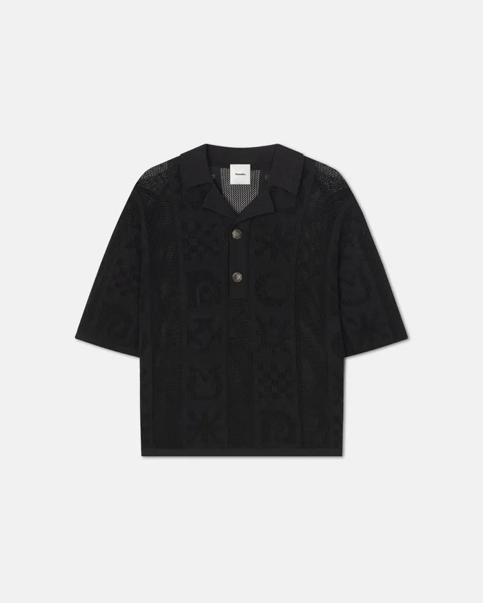 Nanushka TShirts and Vests Men Jasim PaperCrochet Polo Shirt Black