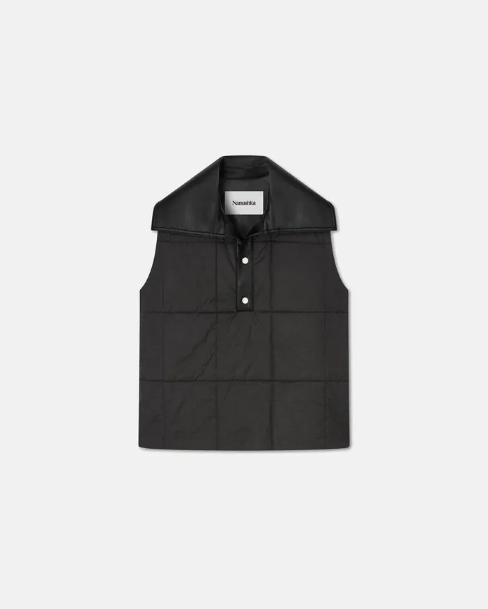 Nanushka TShirts and Vests Men Mael Regenerated Leather Jacket Off Black
