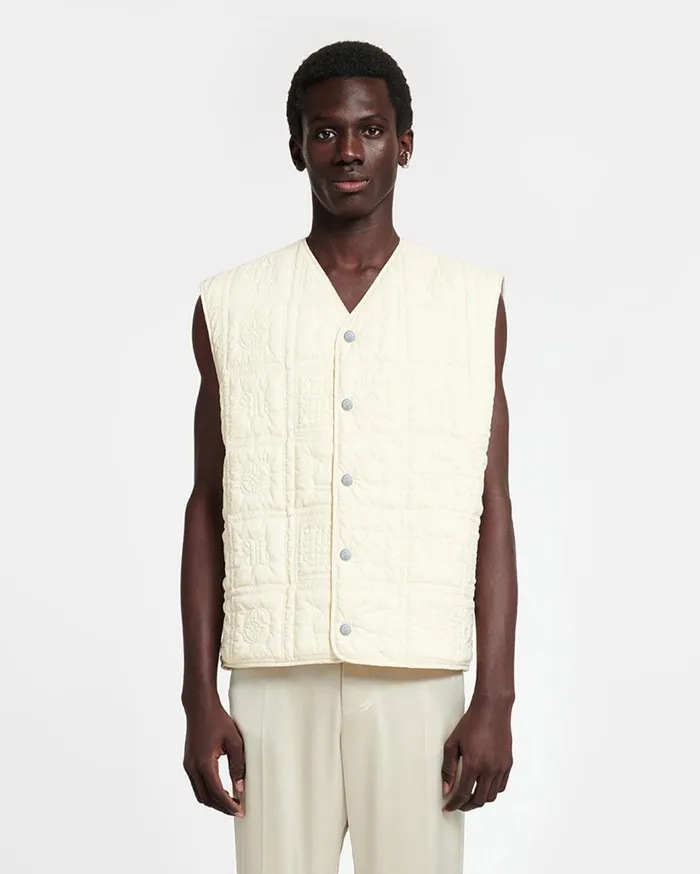 Nanushka TShirts and Vests Men Tymen Quilted Tech Poplin Vest Creme