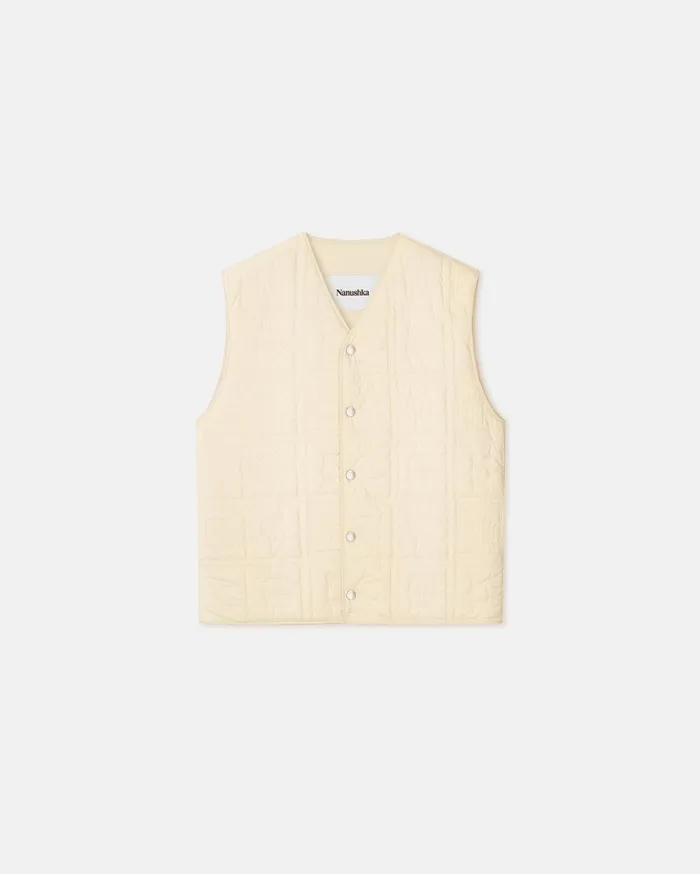 Nanushka TShirts and Vests Men Tymen Quilted Tech Poplin Vest Creme