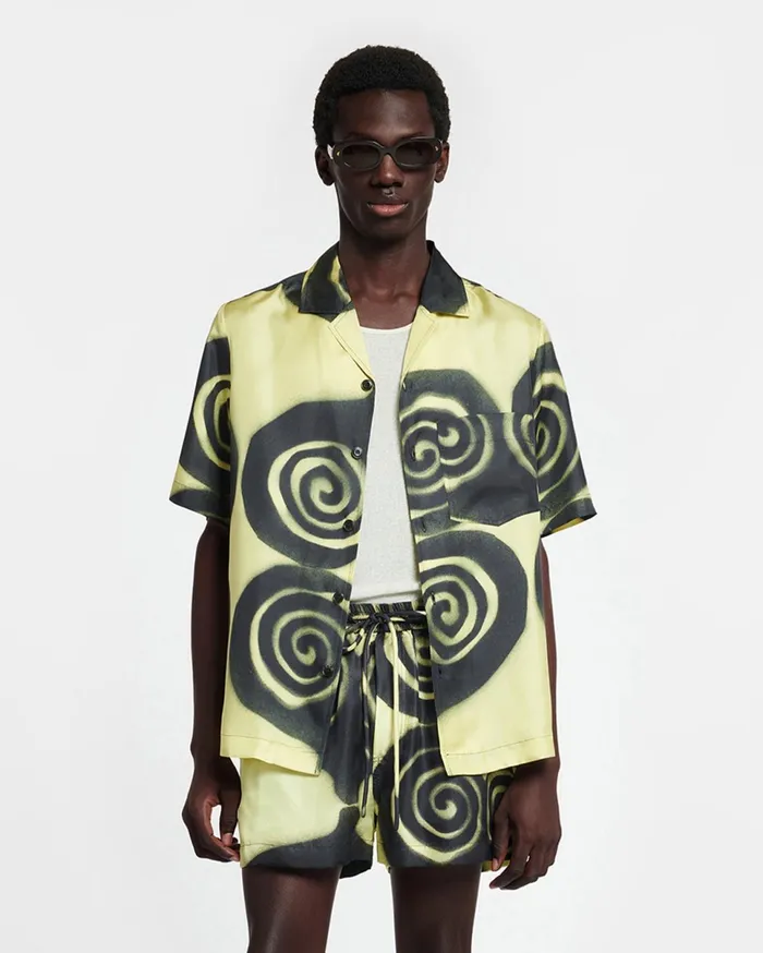 Nanushka Tops Men Bodil Printed SilkTwill Shirt Spiral Spray