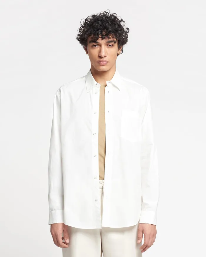 Nanushka Tops Men Kaleb Light Poplin Shirt White
