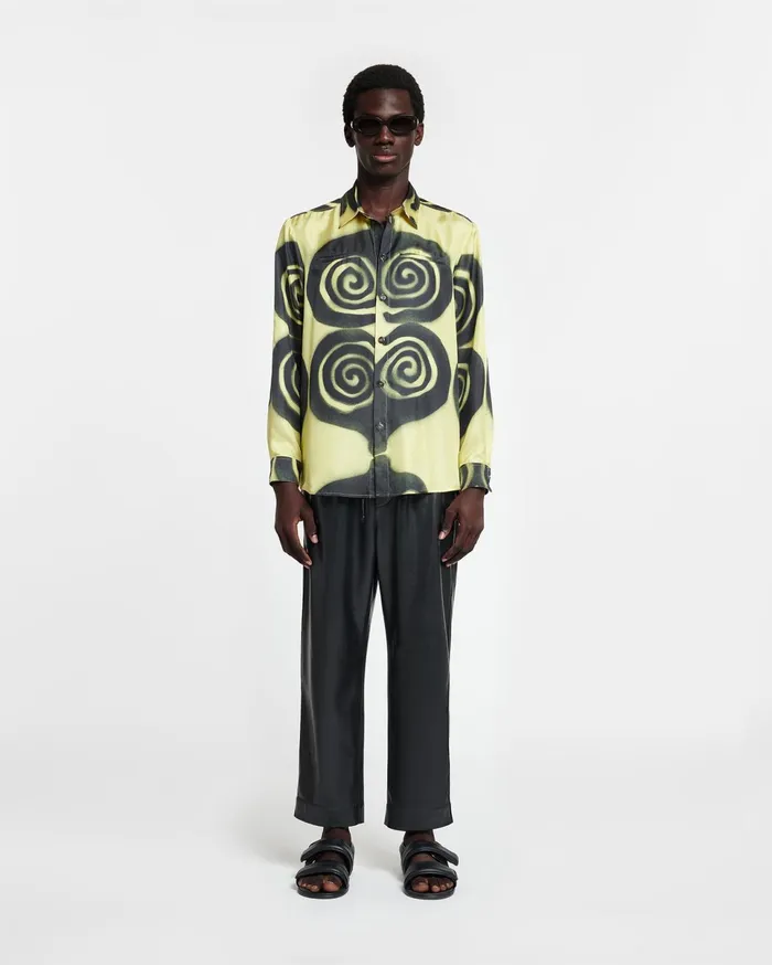 Nanushka Tops Men Sebas Printed SilkTwill Shirt Spiral Spray