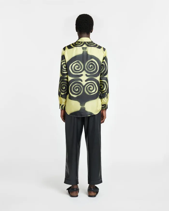 Nanushka Tops Men Sebas Printed SilkTwill Shirt Spiral Spray
